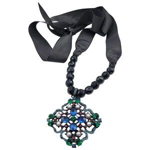 Gerald Yosca Rhinestone and Crystal Ribbon Necklace or Belt (A2666)